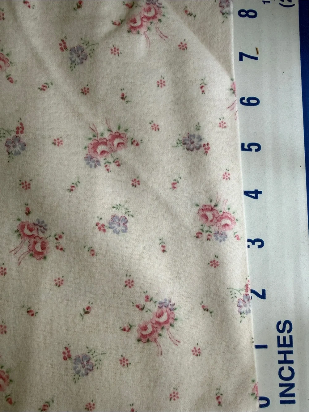 Vintage Style Floral Flannel Fabric Pink Roses Cottagecore 2 Yards x 44